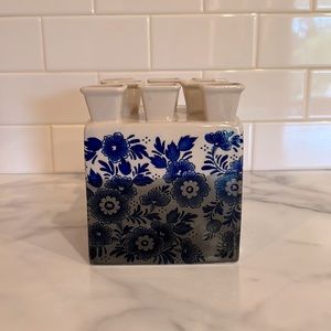 Heinen Delfts Square Tulip Vase Bleu/Black Dip Dye
